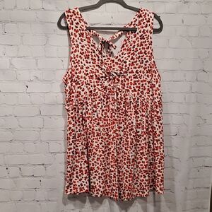 Isabel maternity white and red tank top